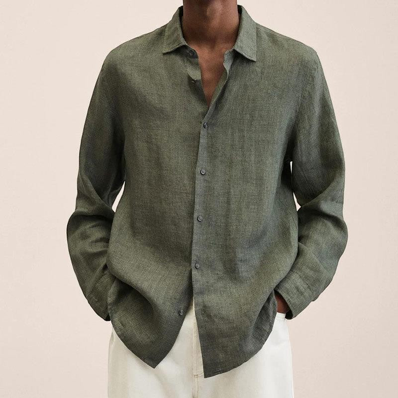 Chemise homme légère en tissu tissé – Manches longues