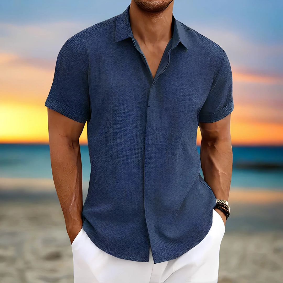 Chemise homme en lin manches courtes – Coupe décontractée