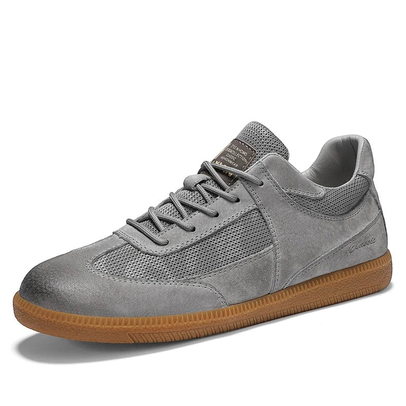 Baskets casual homme en cuir suédé – Empiècements mesh respirants