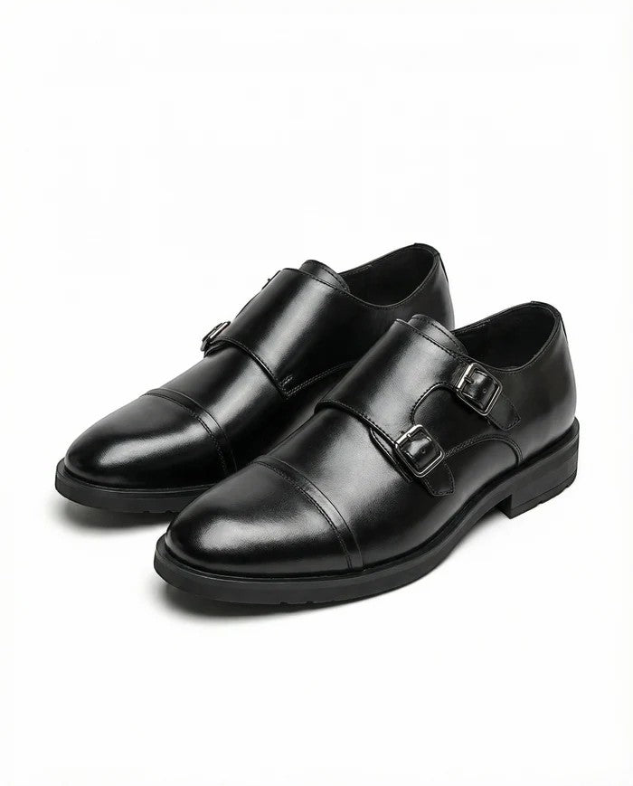 Chaussures homme à boucle en cuir – Bout pointu coupe ajustée