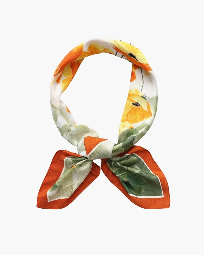 Foulard Carré Femme en Satin de Soie – Écharpe Élégante Polyvalente