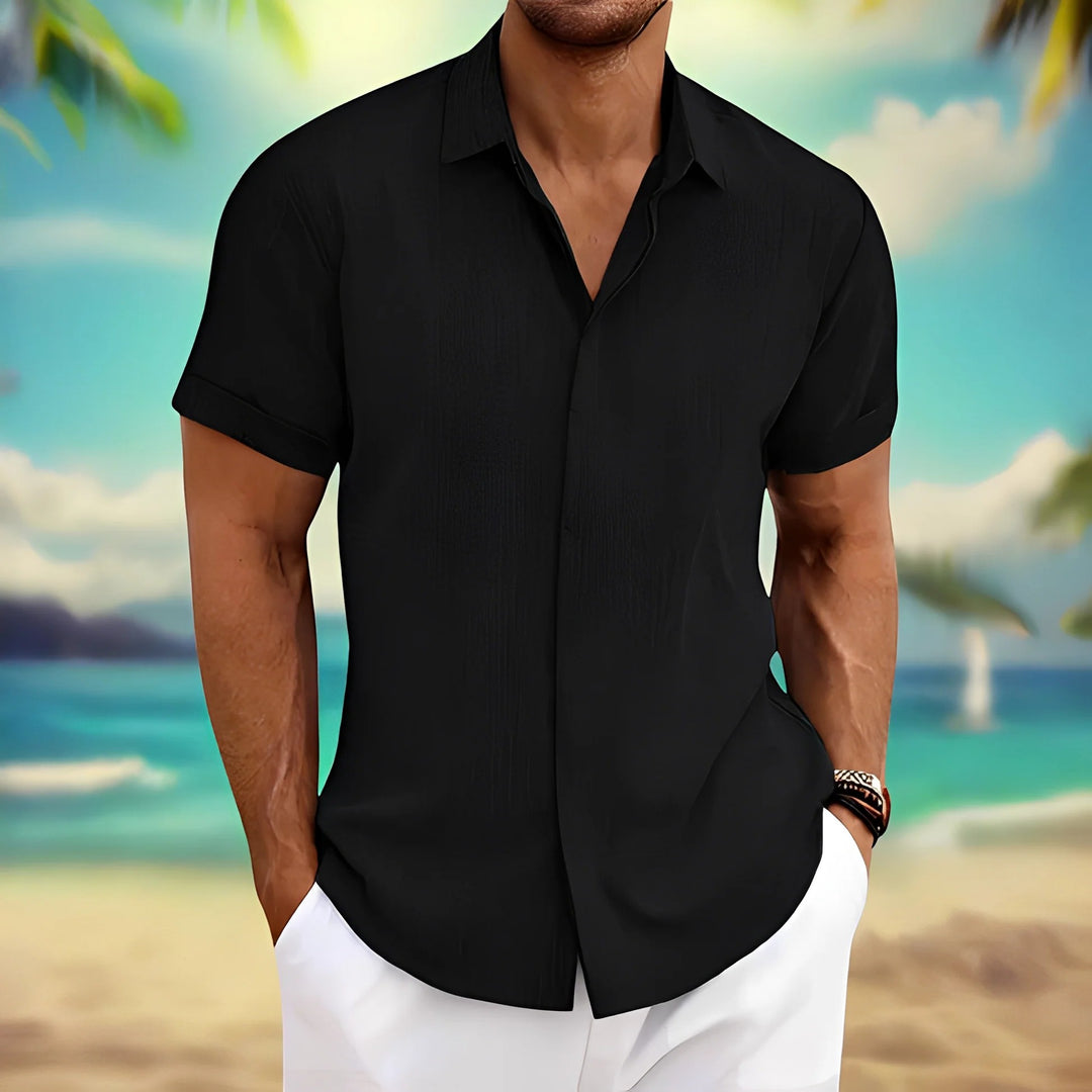 Chemise homme en lin manches courtes – Coupe décontractée