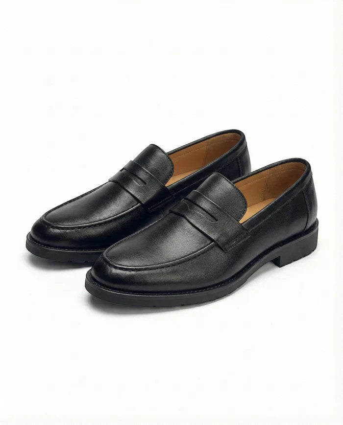 Mocassins homme en cuir lisse – Enfilage facile bout rond