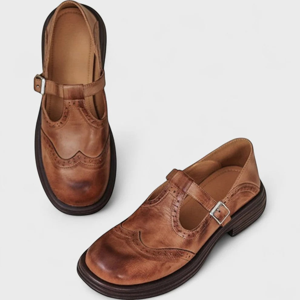 Riche | Chaussures Femme Structurées à Talon Épais en Cuir