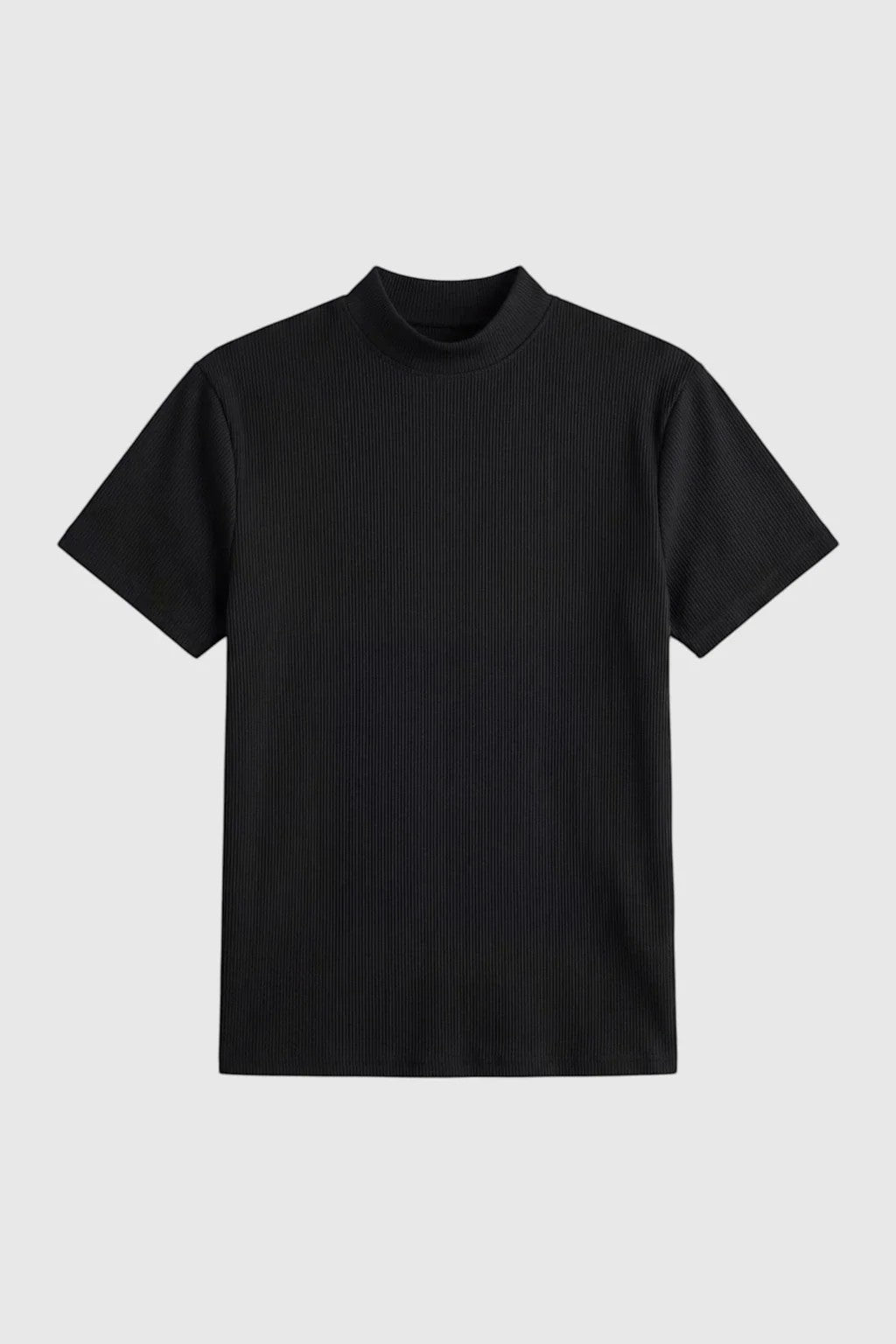 Figurbetontes Stretch-T-Shirt für Herren – Slim-Fit-Schnitt mit geripptem Kragen