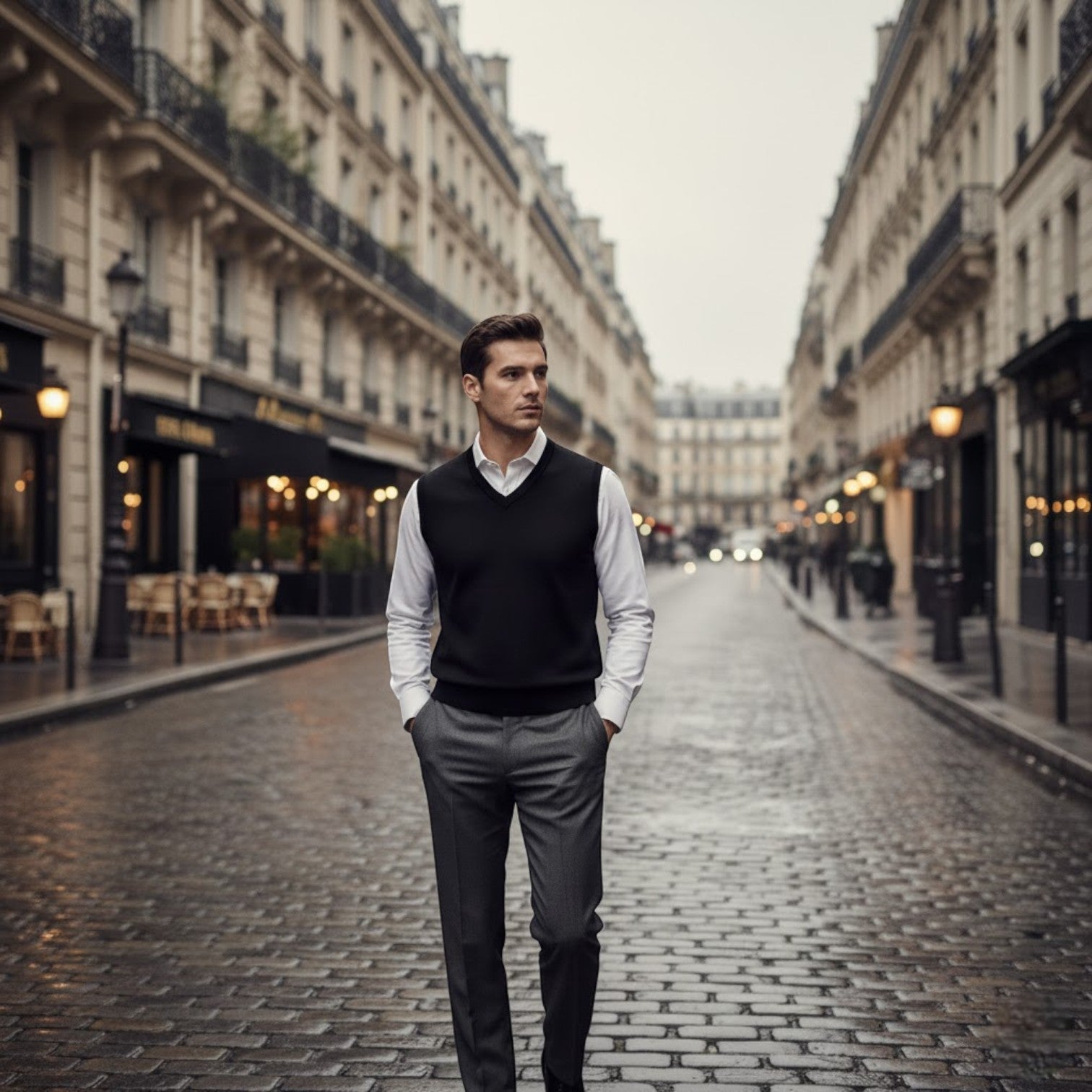 Riche | Gilet sans manches col V coton homme – Élégance minimaliste