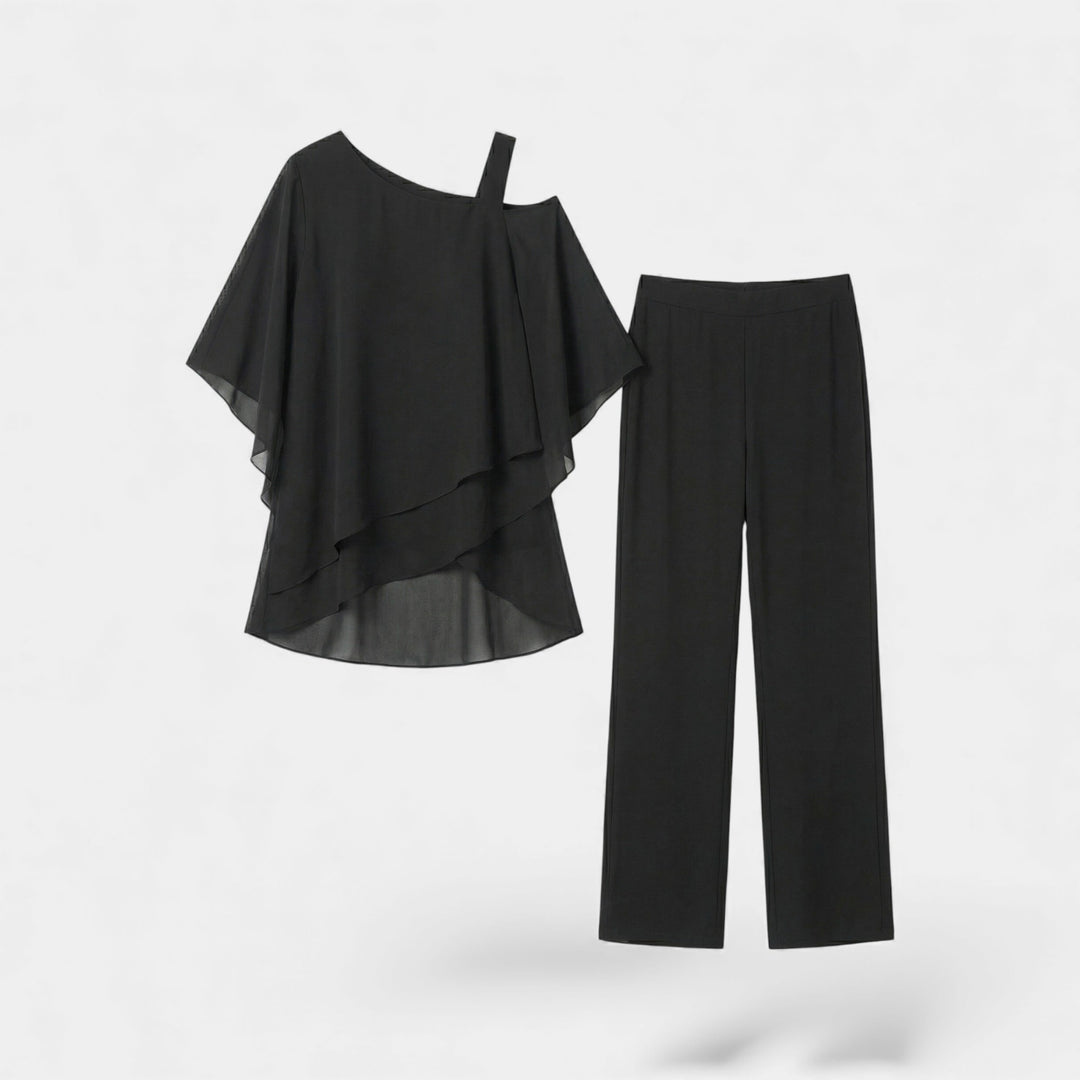 Women's batwing-sleeve top and pants set – Flowing fit