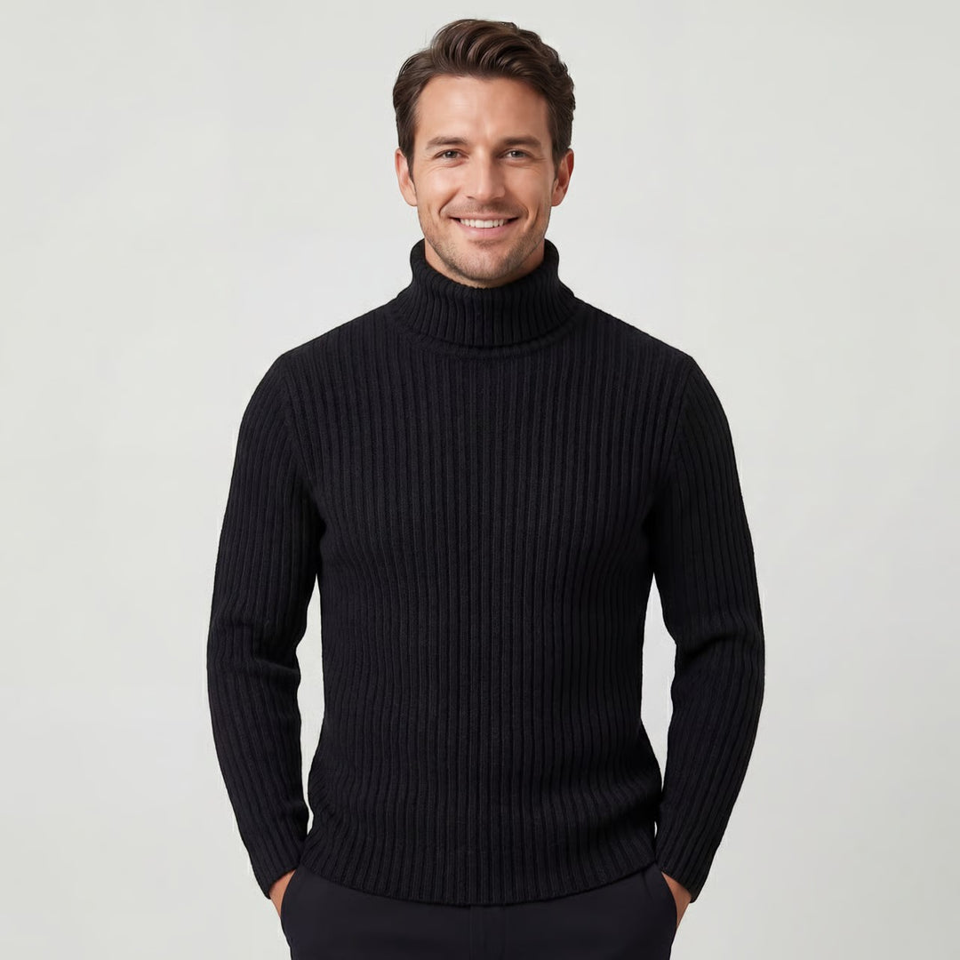 Riche | Col roulé homme mélange laine technique – coupe slim raffinée
