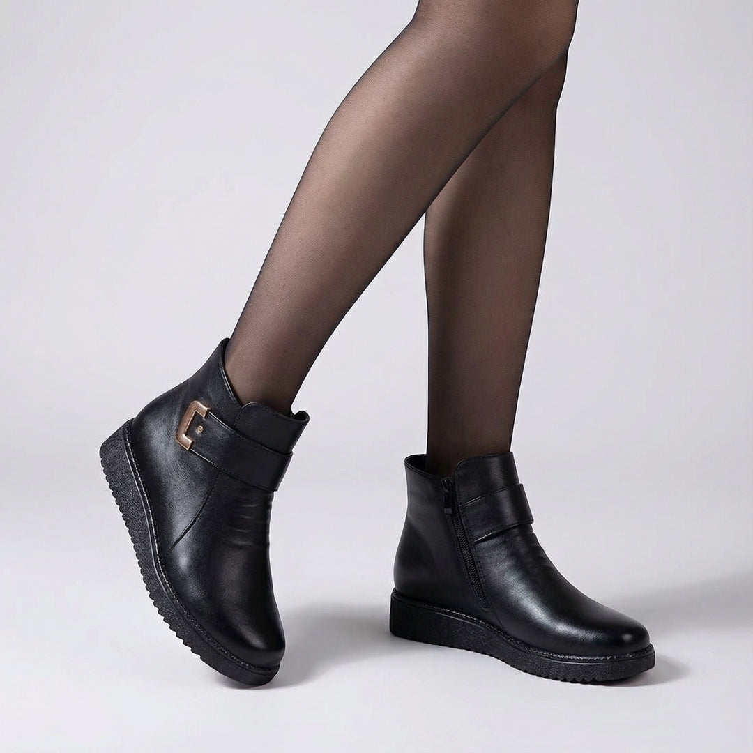 Riche | Women's faux leather wedge ankle boots