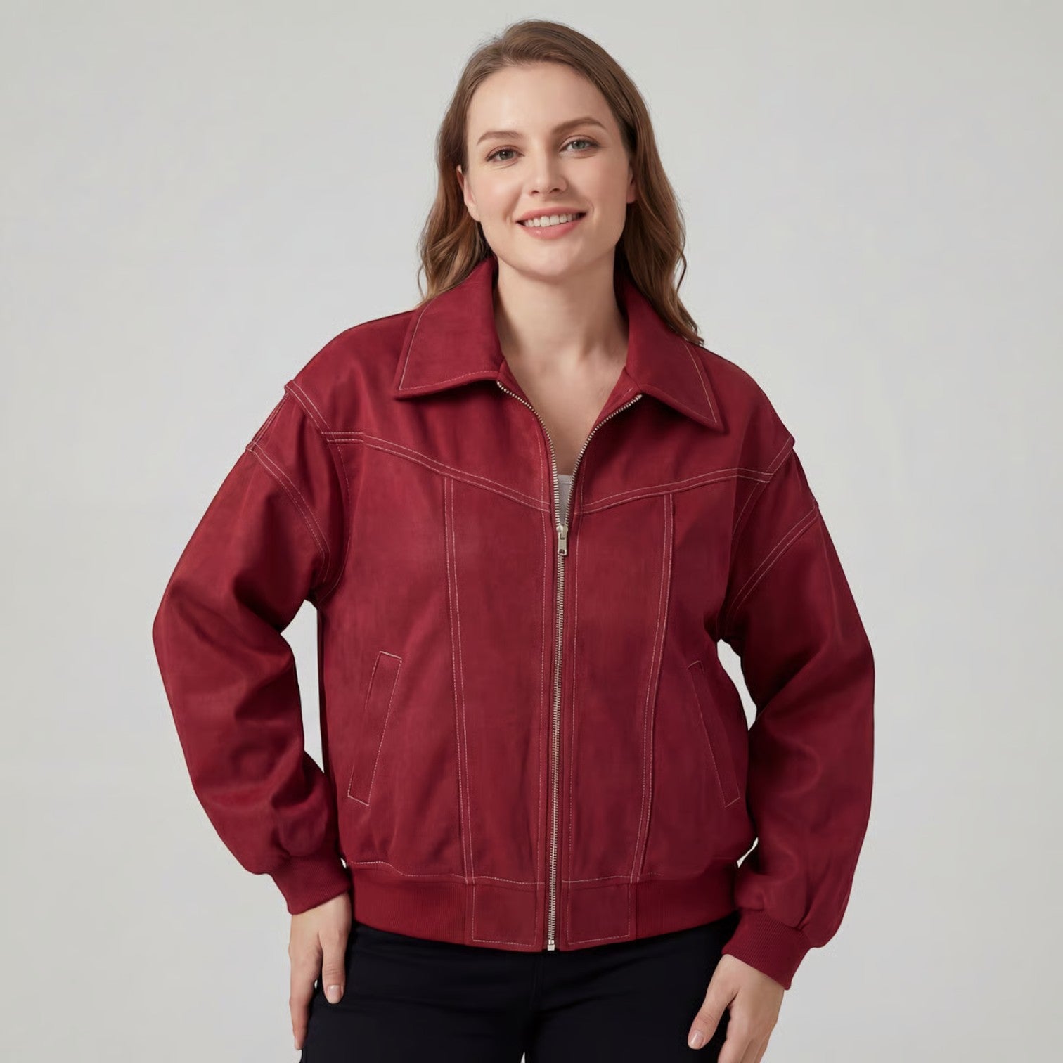 Riche | Veste Moto Zippée Effet Cuir pour Femme