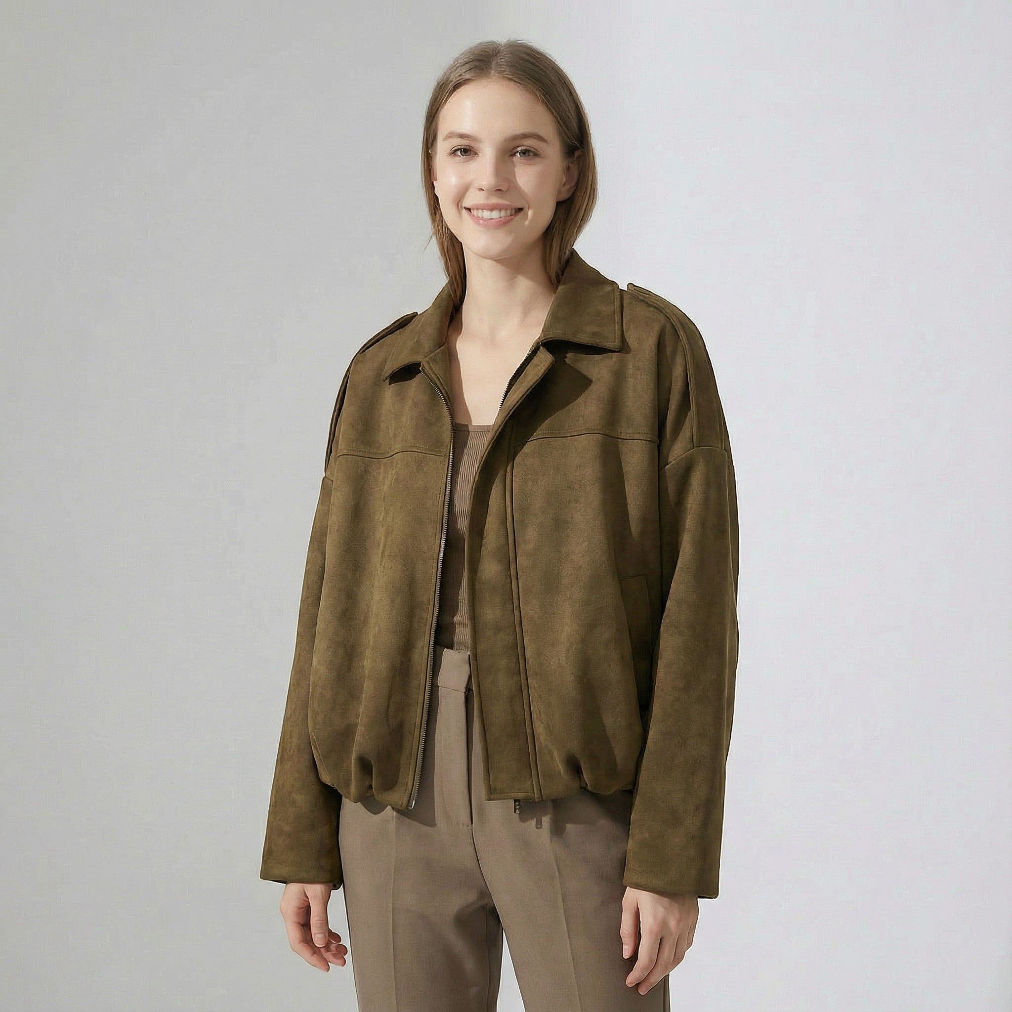 Riche | Manteau court femme en suède
