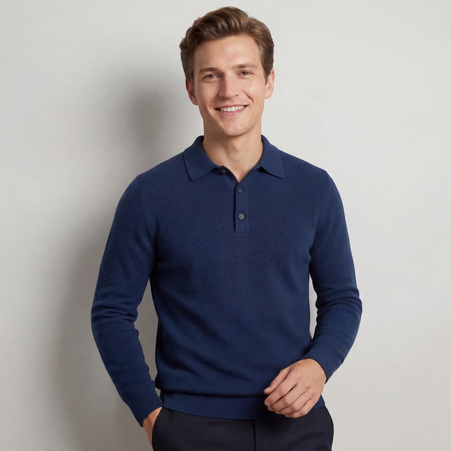 Riche | Polo manches longues homme – Coupe slim, élégance casual