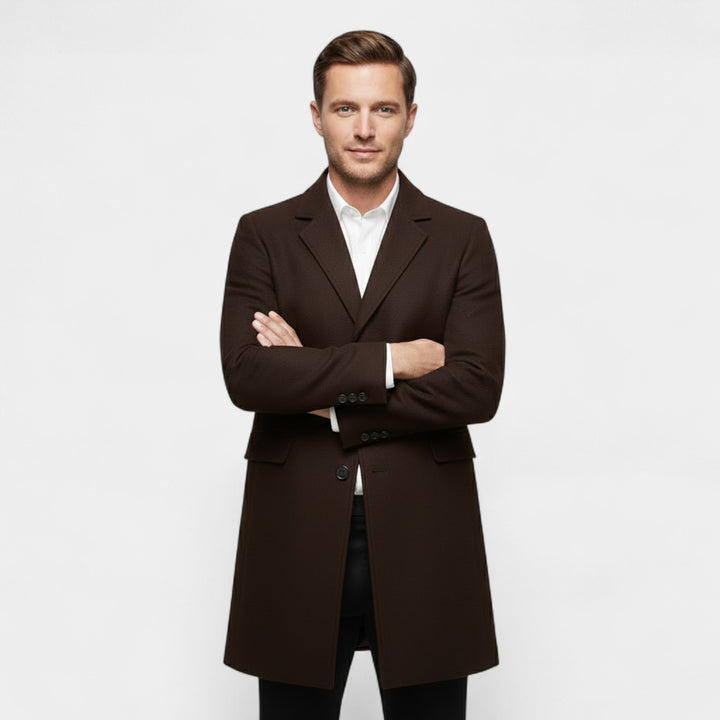 Riche | Herrefrakke i uld – Lang trenchcoat i klassisk snit