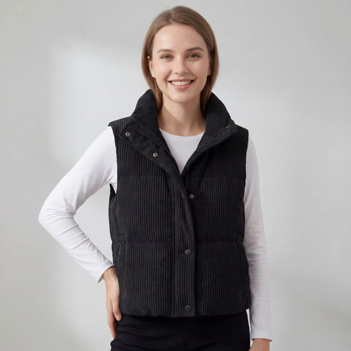 Riche | Veste Femme Matelassée Sans Manches à Col Montant