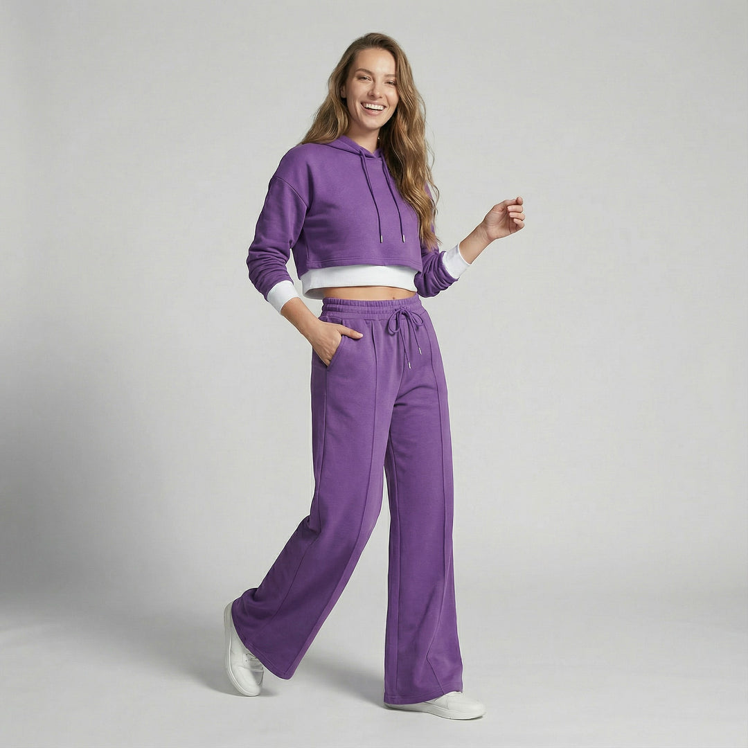 Women's Hooded Lounge Set in Cotton Blend – Relaxed Fit