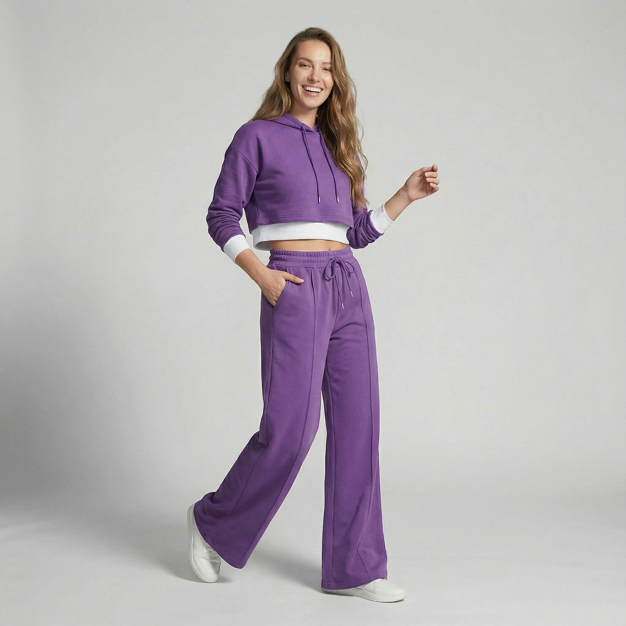 Riche | Ensemble d’intérieur à capuche en coton mélangé pour femme