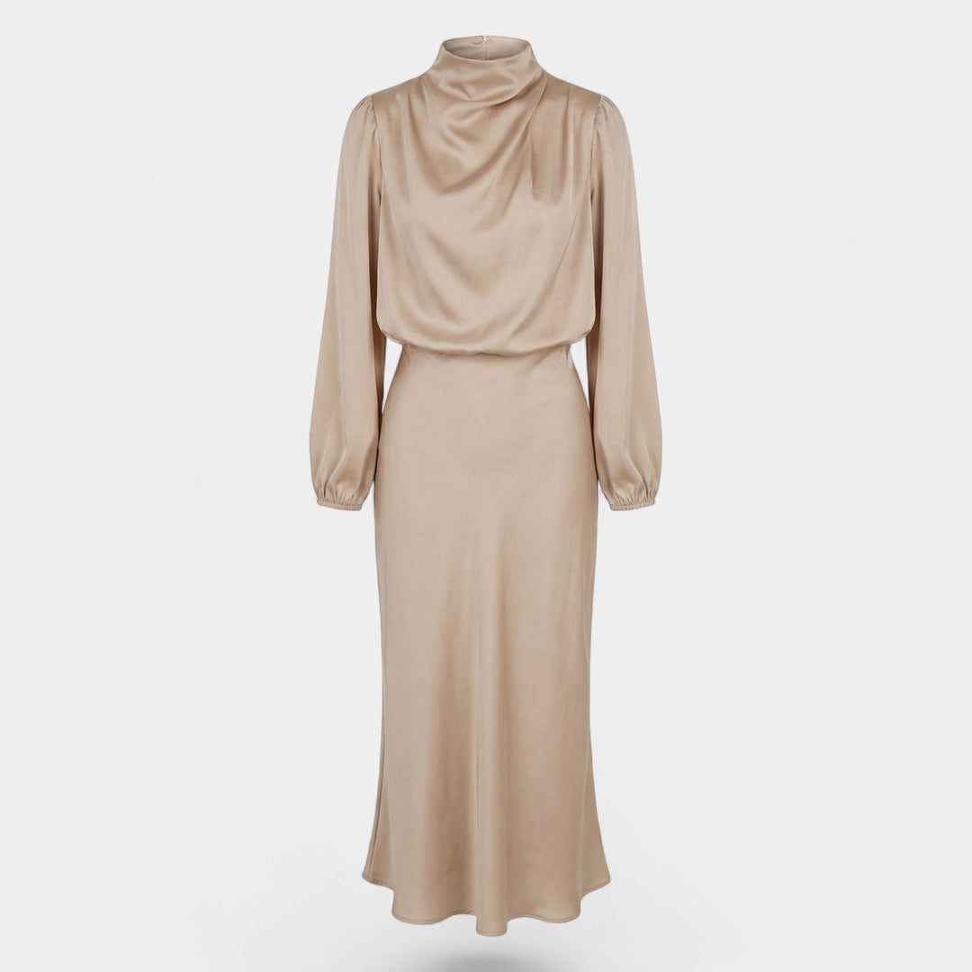 Riche | Satin-Kleid mit Halterkragen für Damen