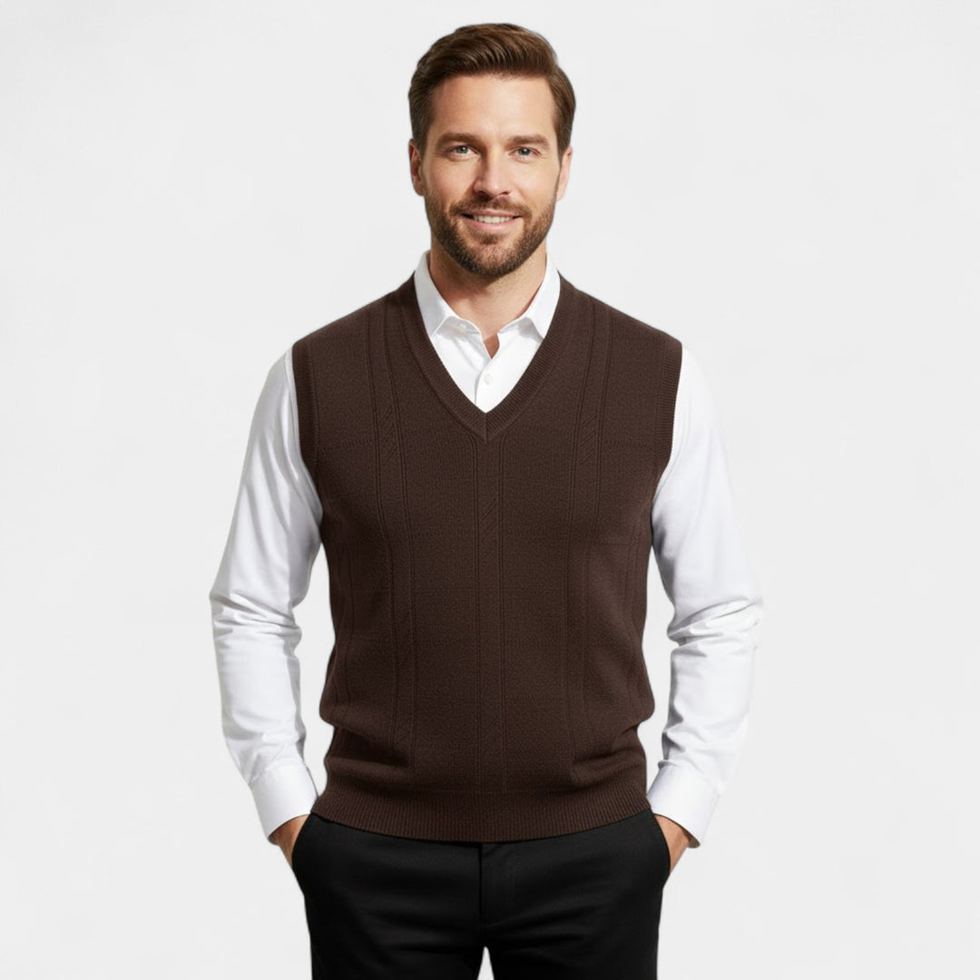 Riche | Ärmellose Strickweste für Herren – mit elegantem V-Ausschnitt