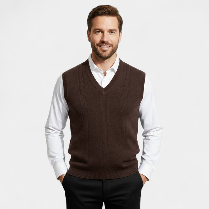 Riche | Ärmellose Strickweste für Herren – mit elegantem V-Ausschnitt