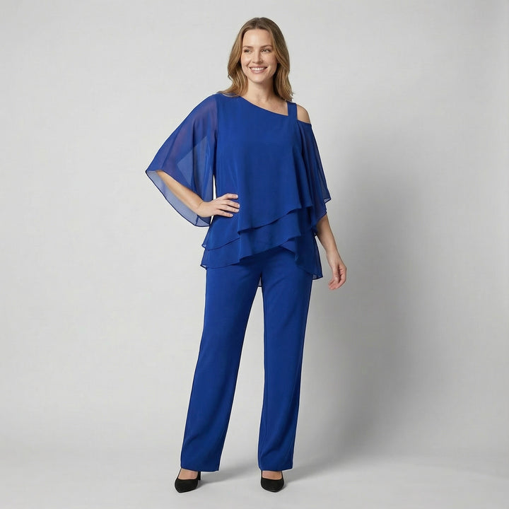 Women's batwing-sleeve top and pants set – Flowing fit