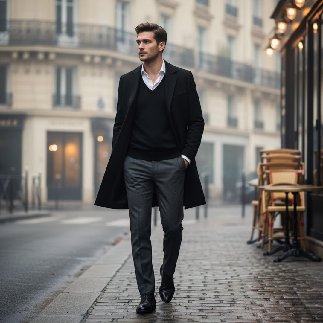 Riche | Herrefrakke i uld – Lang trenchcoat i klassisk snit
