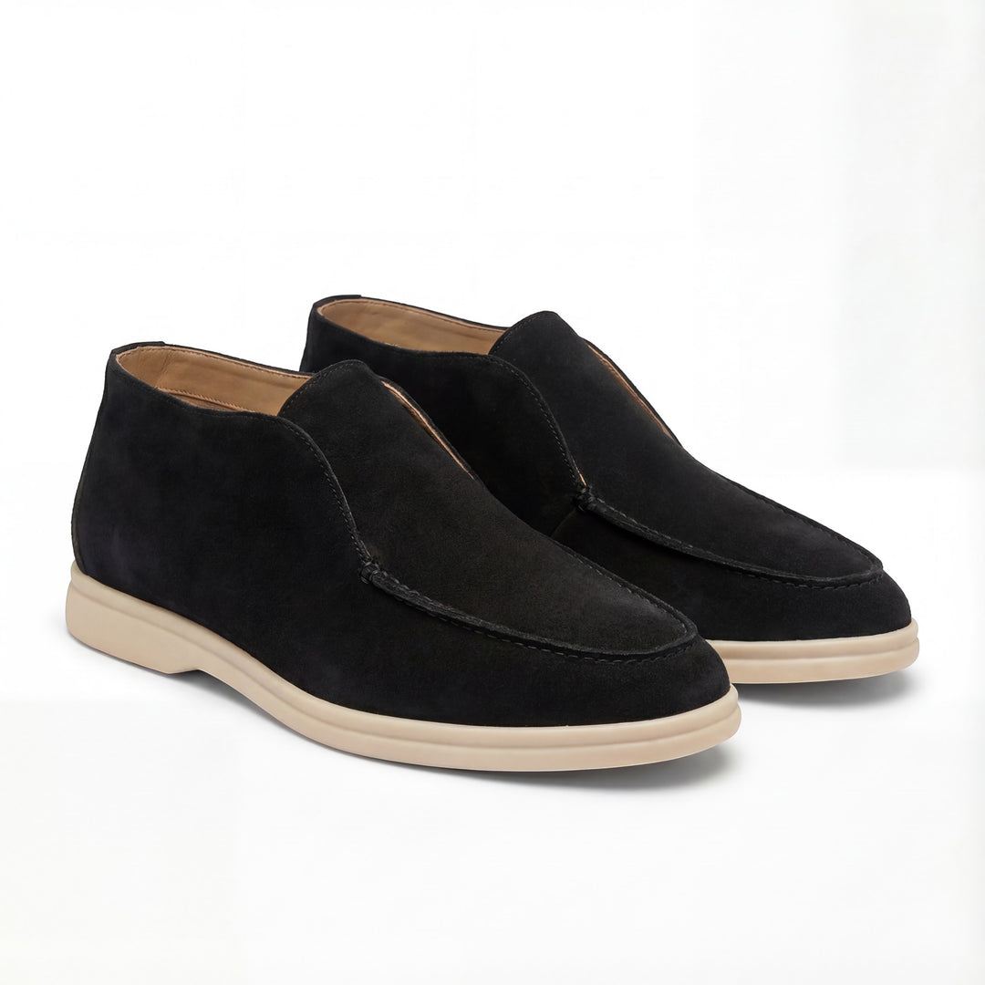 Riche | Mocassins Hauts Homme en Suède – Minimalistes Rétro Slip-On