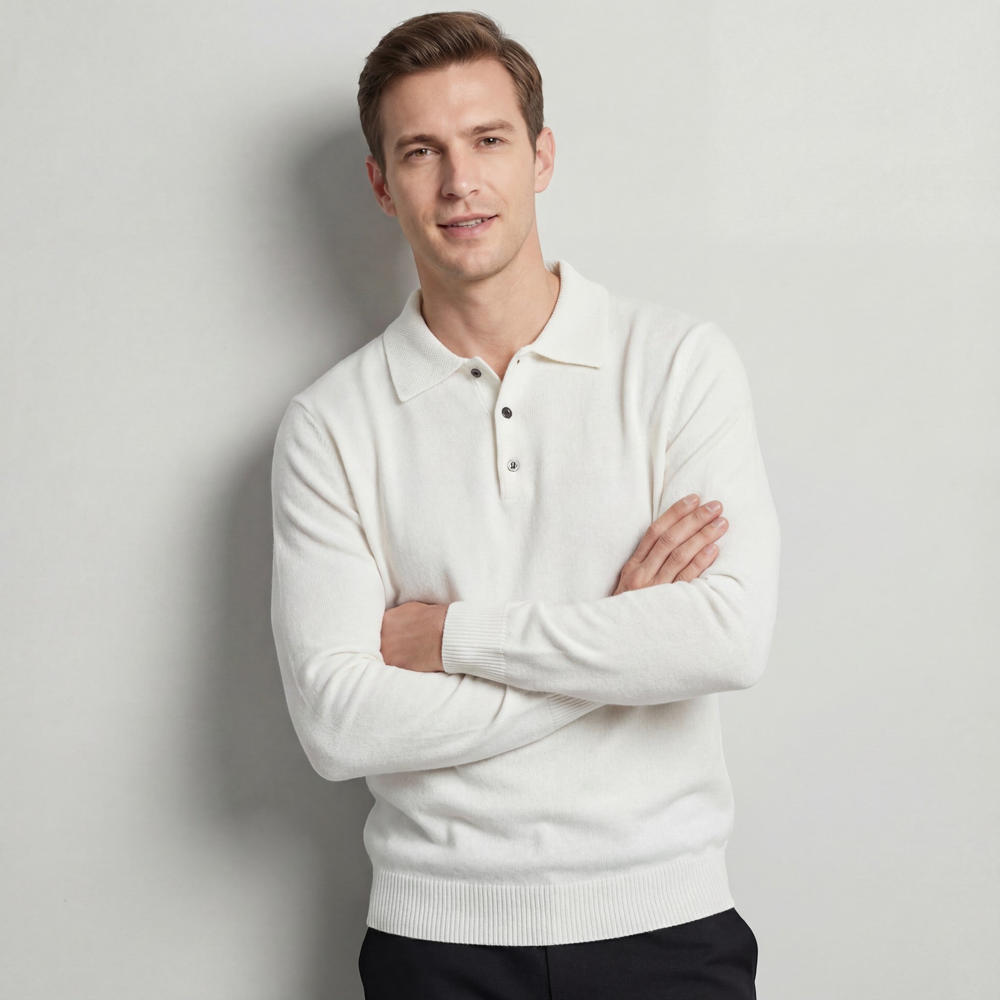 Riche | Pull polo en laine pour homme