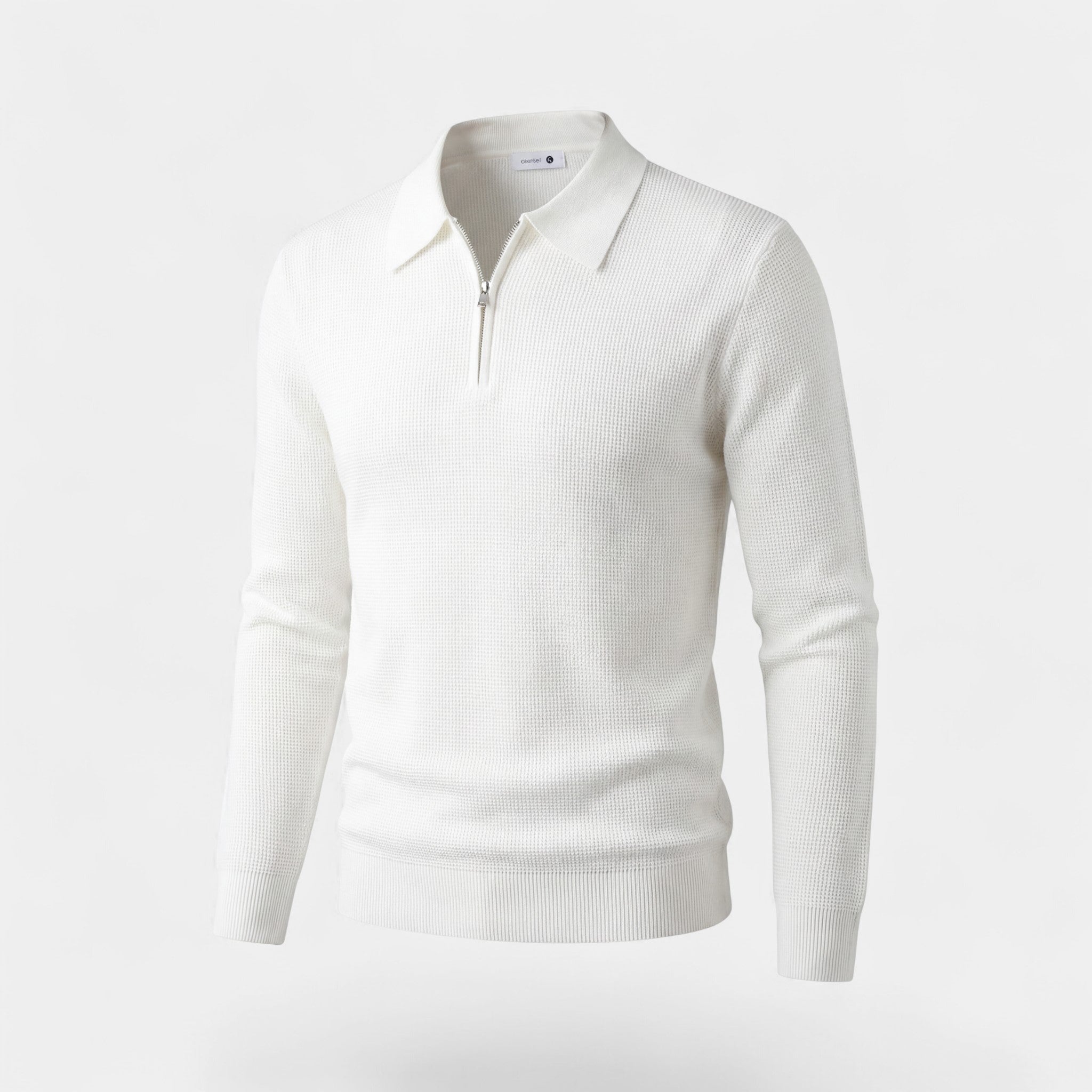 Riche | Pull homme en maille gaufrée à demi-zip