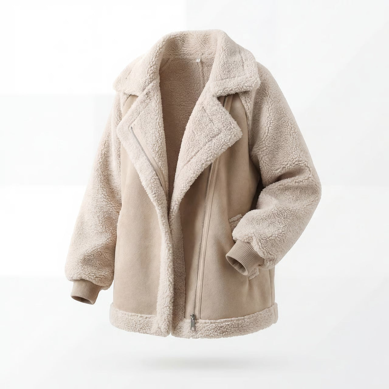 Riche | Manteau en Fourrure d’Agneau Pelucheuse pour Femme
