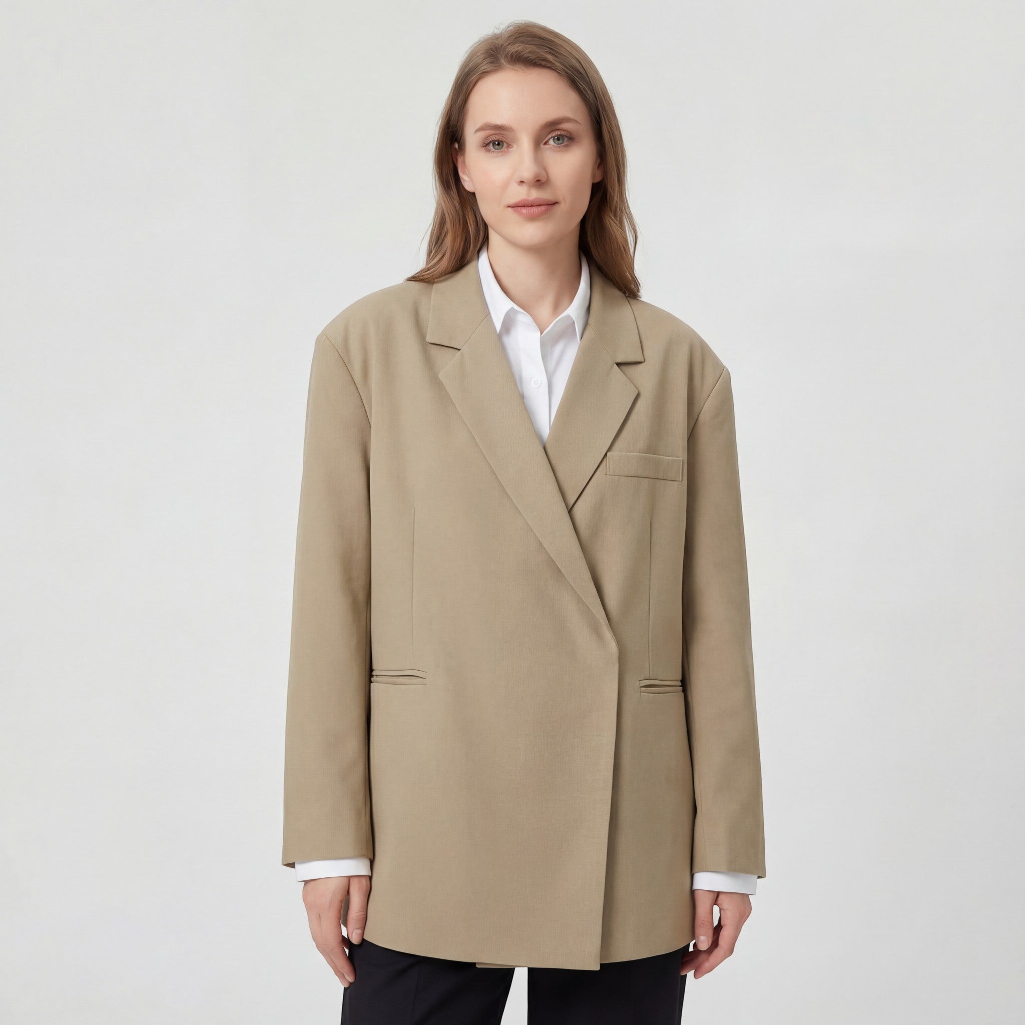 Blazer en coton structuré pour femme – Coupe oversize décontractée