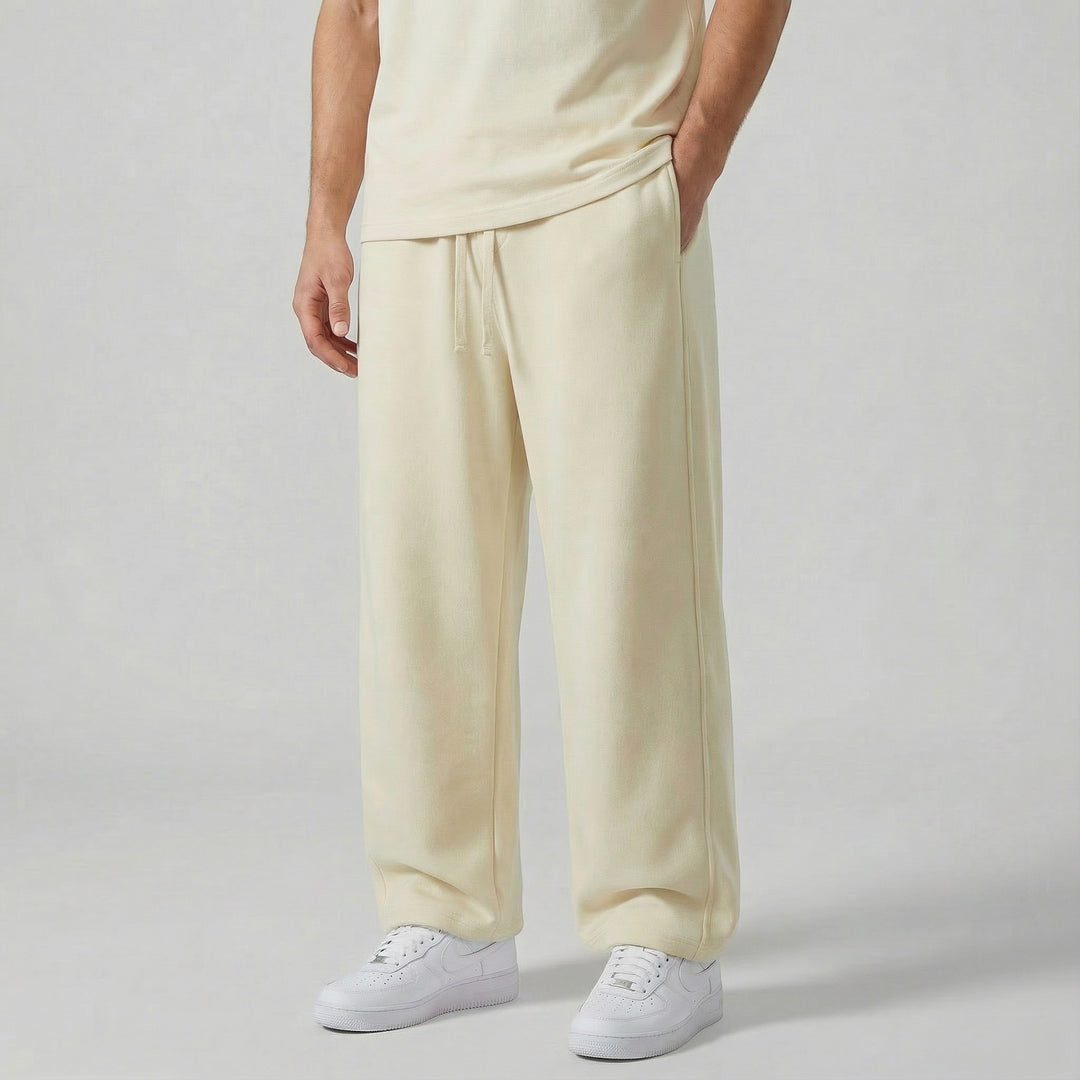 Herrenhose aus Baumwolle mit geradem Schnitt – Lässiger Schnitt mit Kordelzug