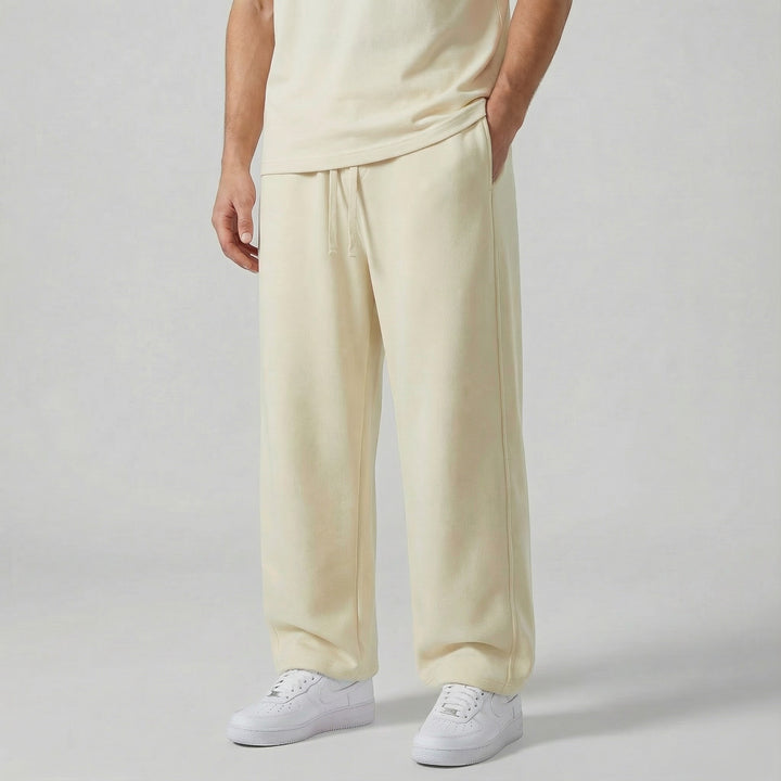 Herrenhose aus Baumwolle mit geradem Schnitt – Lässiger Schnitt mit Kordelzug