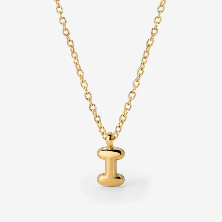 Collier Initiale Plaqué Or pour Femme – Pendentif Lettre Bubble
