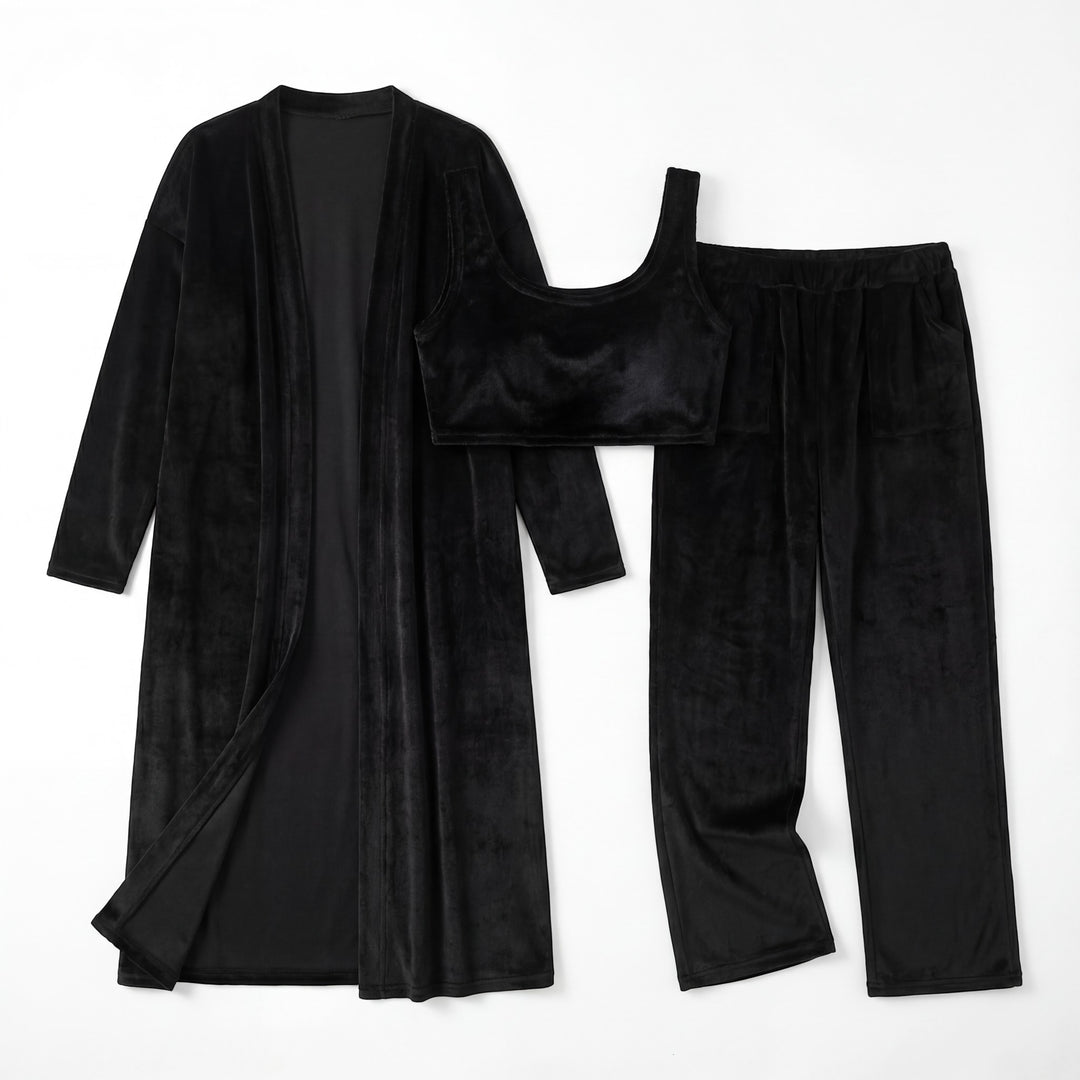 Riche | Ensemble Loungewear Femme Cozy 3 Pièces en Coton Mélangé