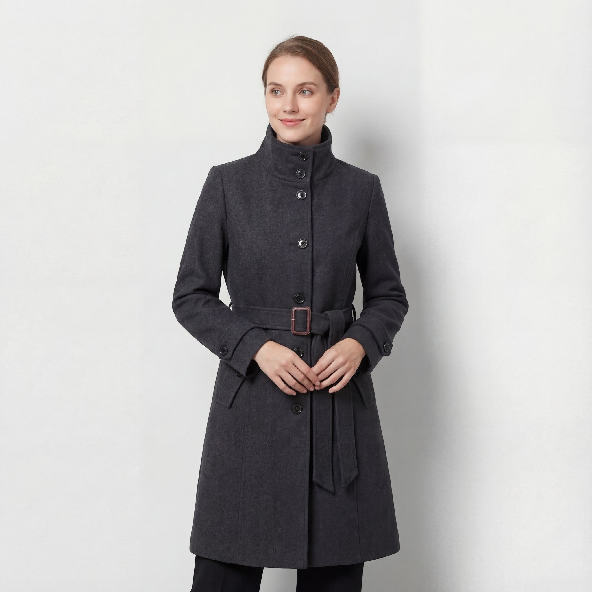 Riche | Manteau femme en laine à col montant