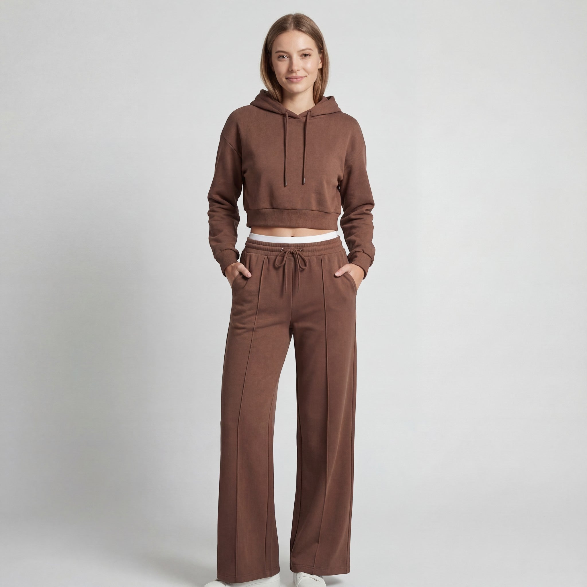 Riche | Ensemble femme en maille fine à capuche