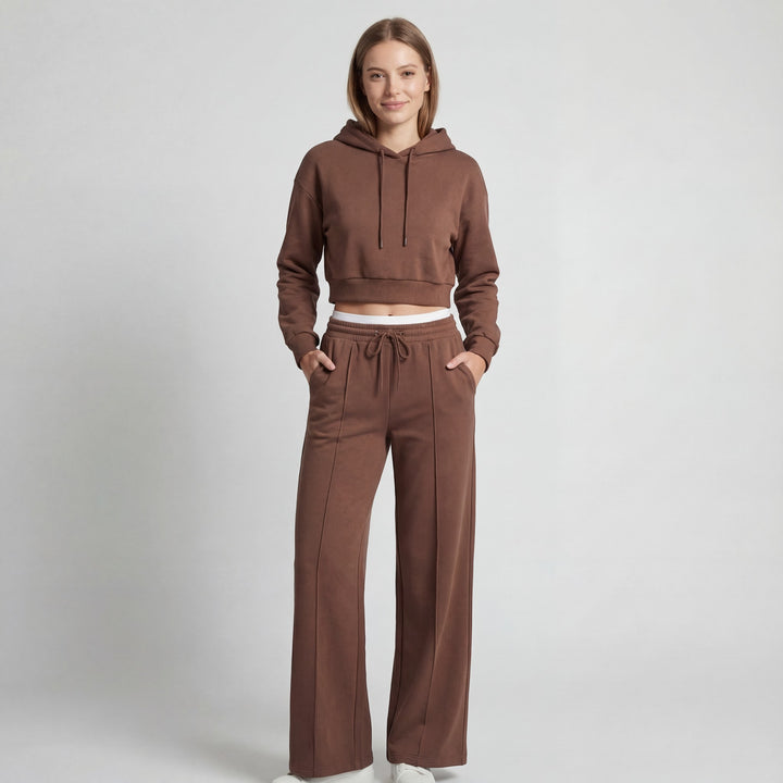 Riche | Ensemble femme en maille fine à capuche