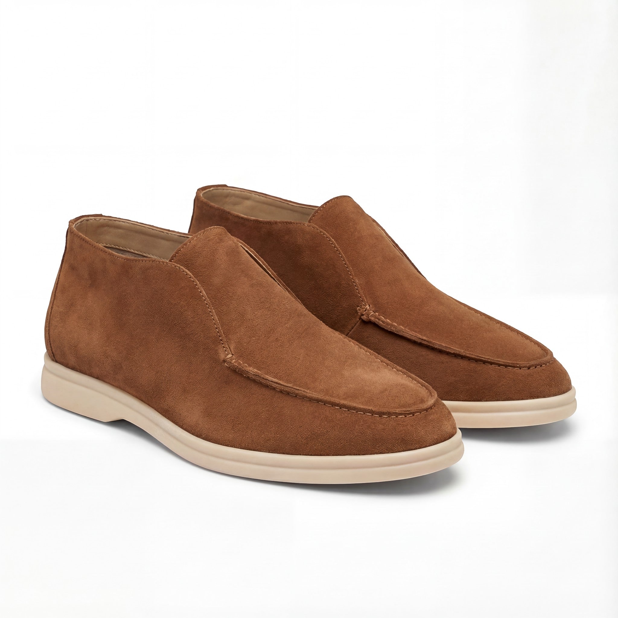 Riche | Mocassins Hauts Homme en Suède – Minimalistes Rétro Slip-On