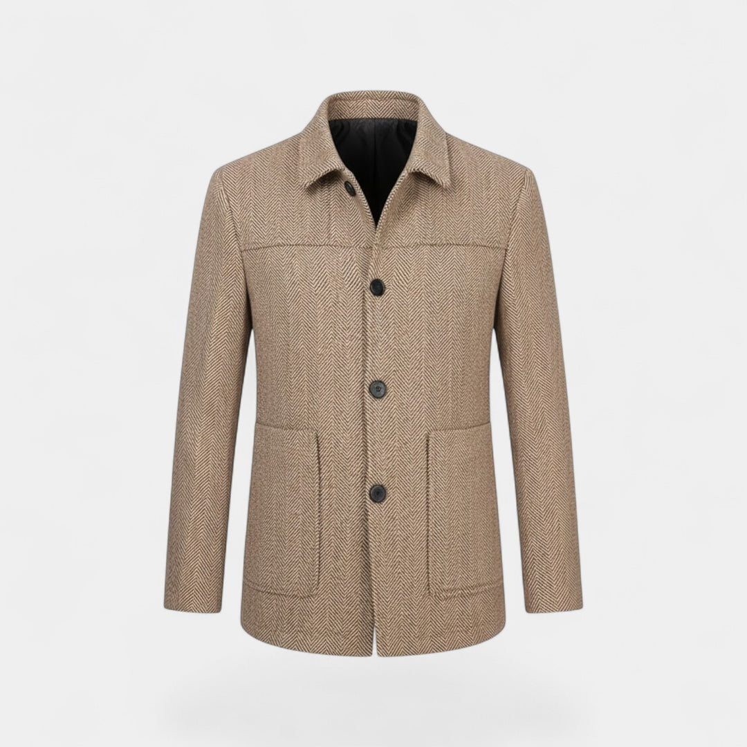 Riche | Men's Wool Coat – Casual Business-Style Lapel Collar