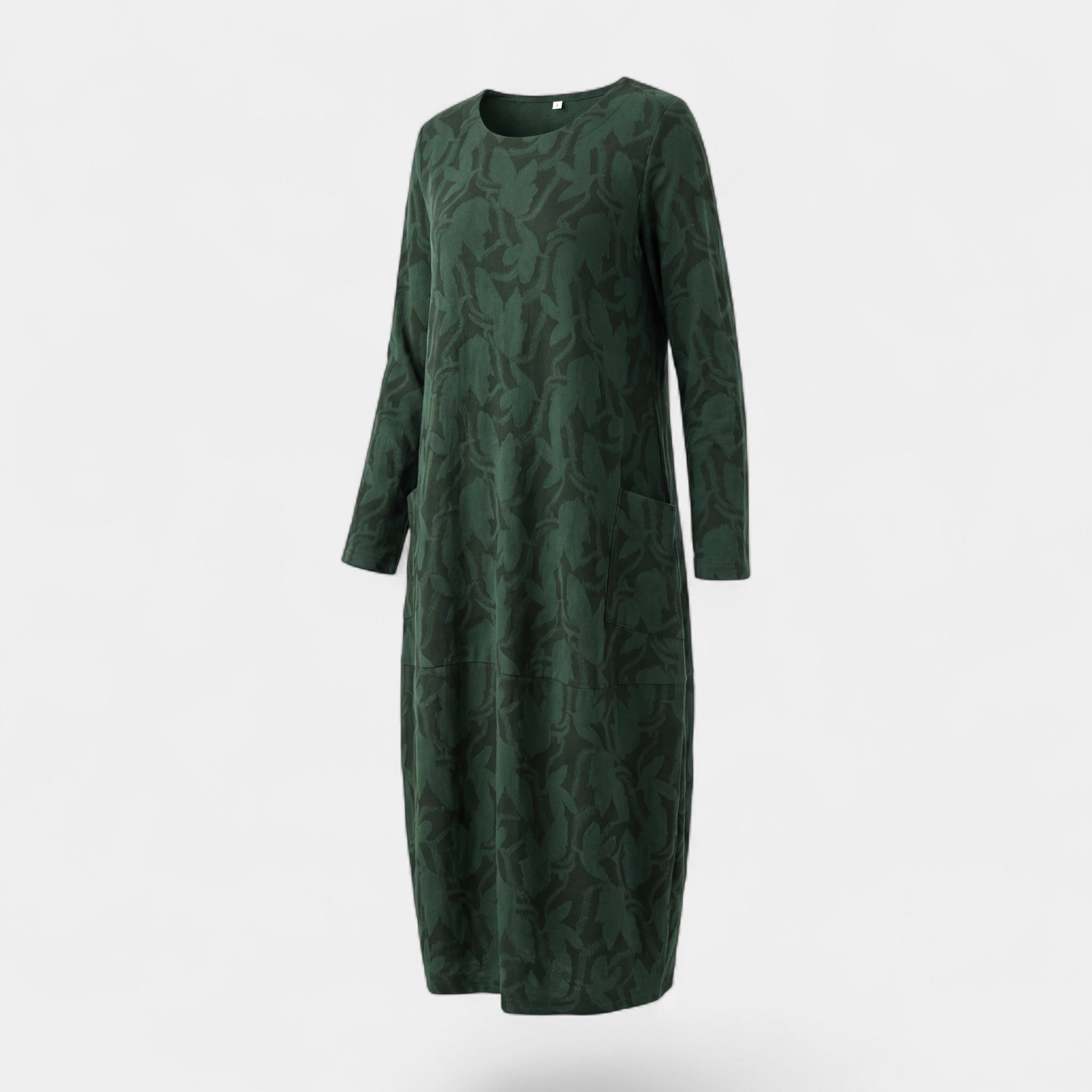 Riche | Robe Midi à Manches Longues en Coton Mélangé pour Femme