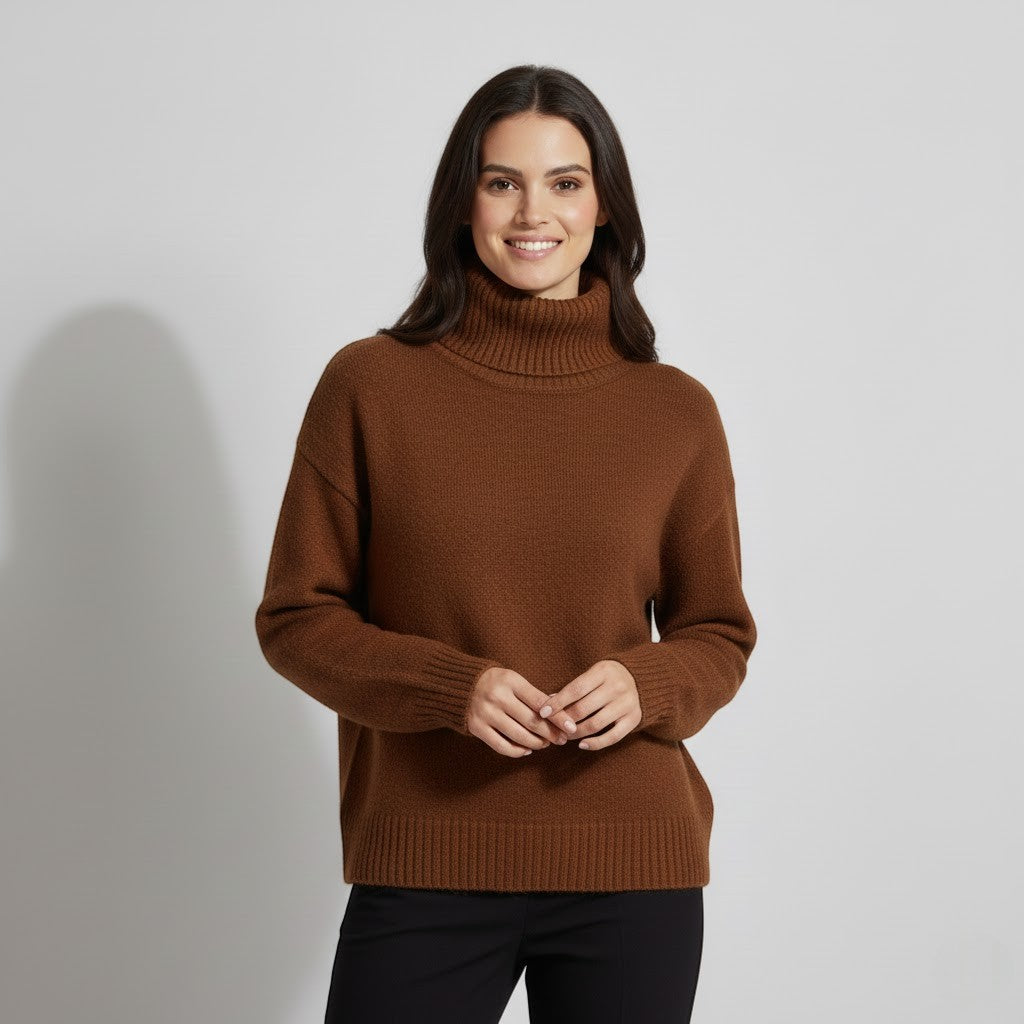 Riche | Pull Col Roulé Épaissi en Cachemire pour Femme