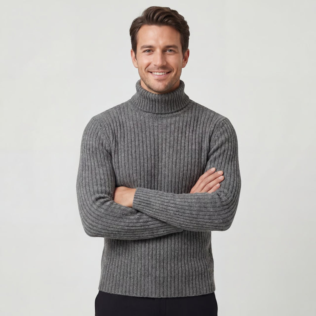Riche | Col roulé homme mélange laine technique – coupe slim raffinée