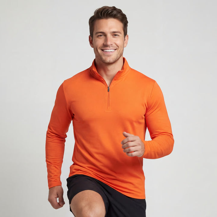 Riche | Quarter Zip Homme Manches Longues – Couche Athlétique Minimaliste