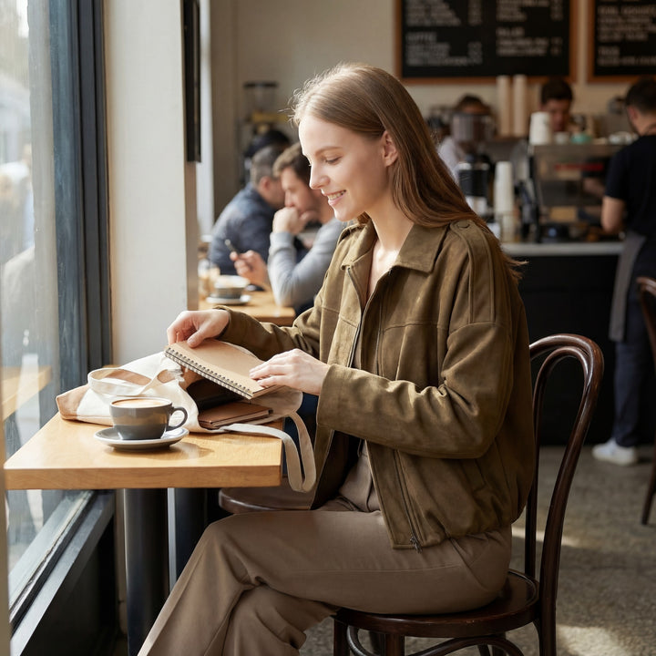 Veste en suédine pour femme – Coupe courte structurée