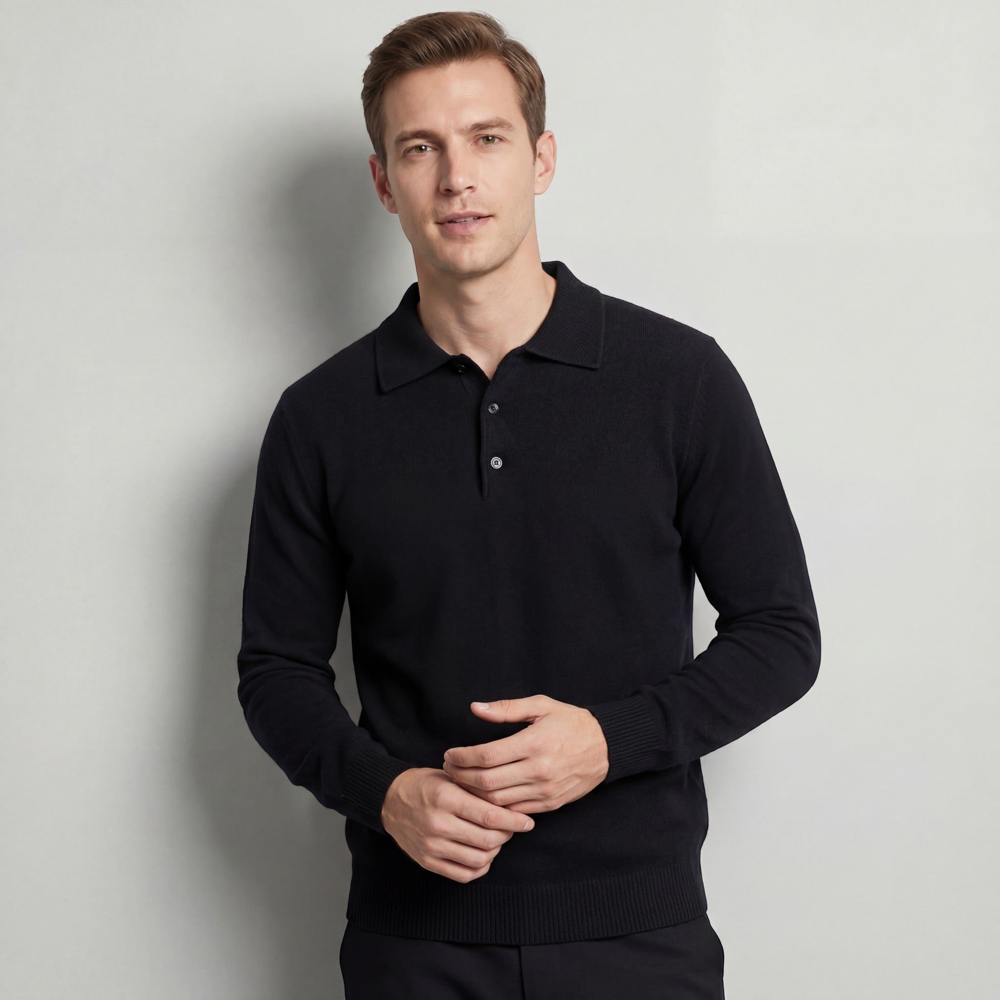 Riche | Pull polo en laine pour homme