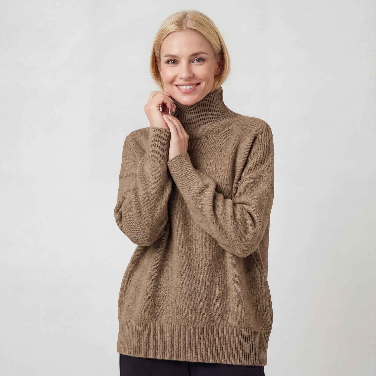 Riche | Pull Femme Col Roulé en Maille Acrylique