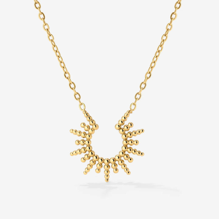 Halskette mit Sonnenblumen-Anhänger für Damen – vergoldet
