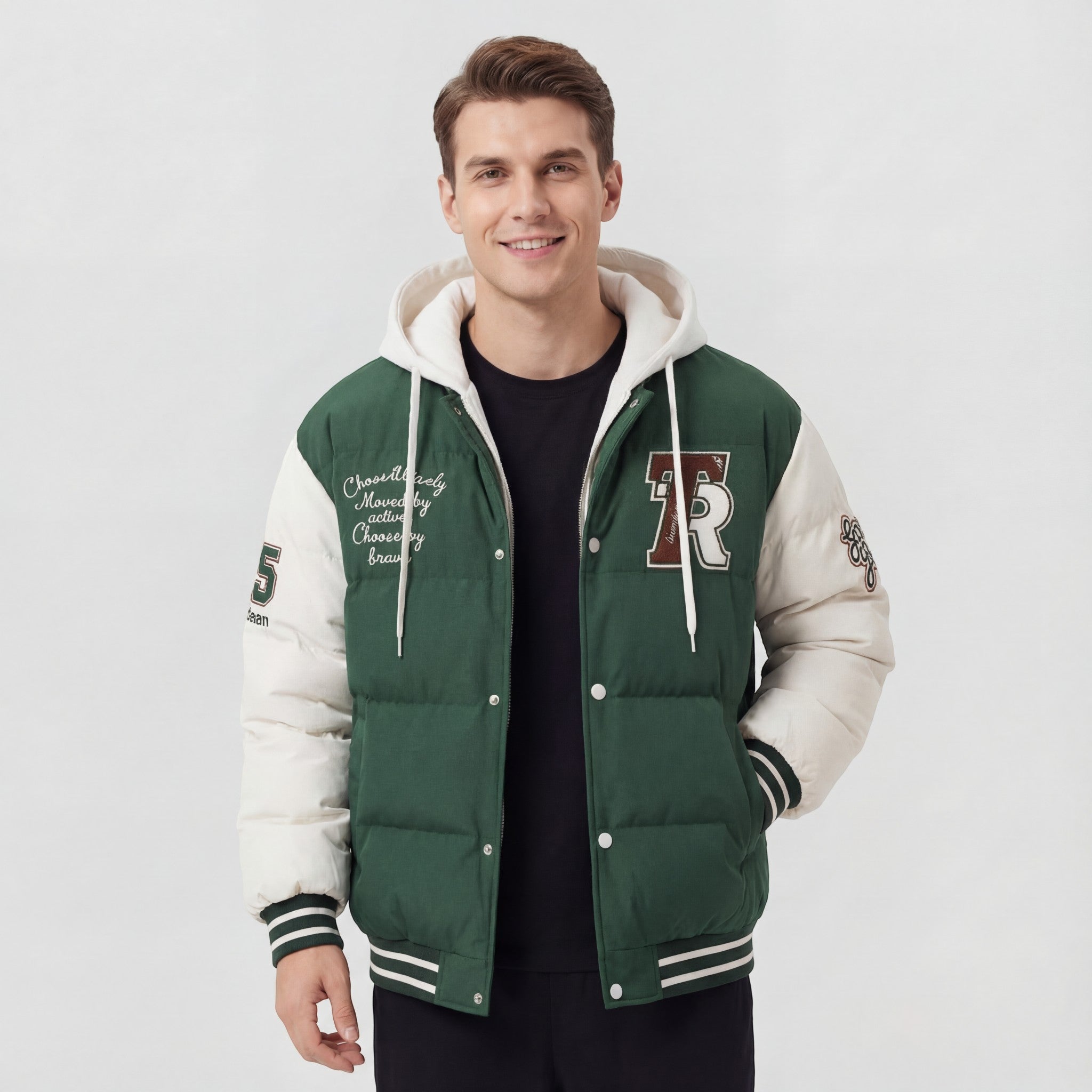 Riche | Doudoune Matelassée à Capuche d’Hiver pour Homme