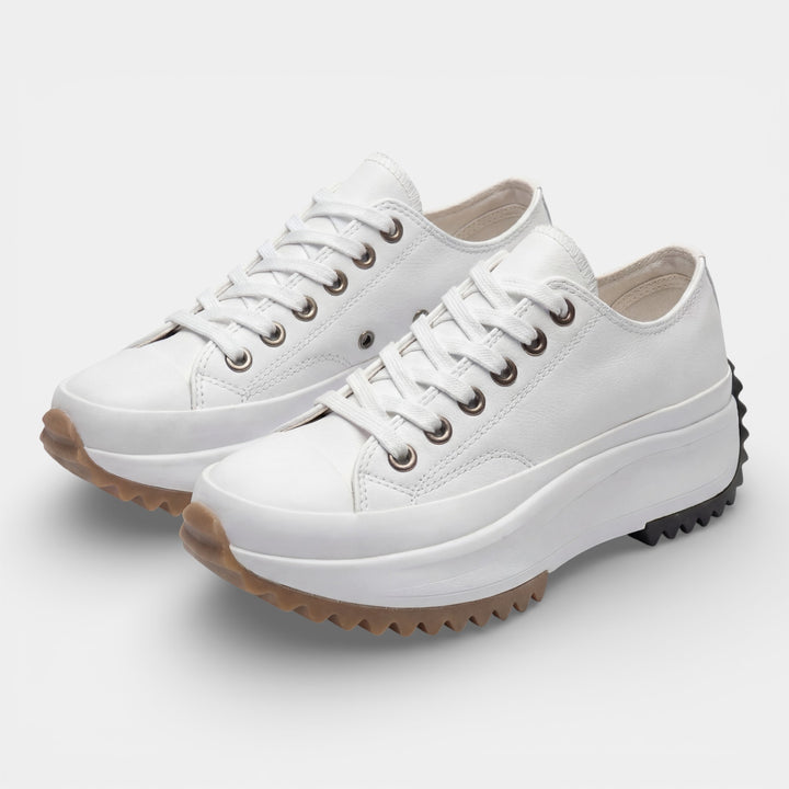 Women's canvas platform sneakers – Lace-up style with cushioning