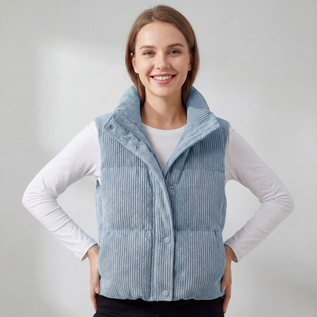 Riche | Veste Femme Matelassée Sans Manches à Col Montant